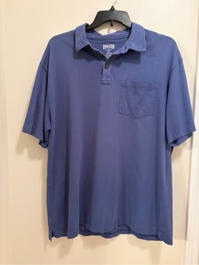 Duluth Trading Co Navy Blue Short-Sleeve Polo with Chest Pocket